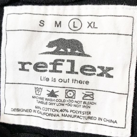 Reflex Front Zip Striped Long Sleeve Hoodie Drawstring California Embroidered - Picture 11 of 14